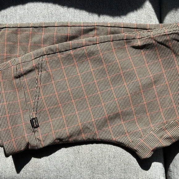 Women’s Fitted Plaid Pants with Red and Black Pattern - Picture 2 of 3